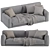 Modern Poliform Paris Seoul 2-Seat Sofa 3D model small image 1