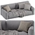 Modern Poliform Paris Seoul 2-Seat Sofa 3D model small image 6