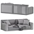 Modern Poliform Paris Seoul 2-Seat Sofa 3D model small image 7