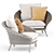 Sleek Strada Lounge Chair 3D model small image 2