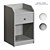 HAUGA IKEA Bedside Table - Gray or White 3D model small image 2