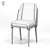 Sleek Wood Metal Fabric Dining Chair 3D model small image 4