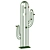 Sleek Cactus Sculpture 3D model small image 1