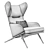 Amos Leather Accent Chair - Stylish and Elegant 3D model small image 2