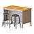 Versatile IKEA TORNVIKEN Kitchen Island 3D model small image 1