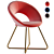 Chic Accent Chair: Duhome Velvet Padded 3D model small image 1