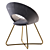 Chic Accent Chair: Duhome Velvet Padded 3D model small image 3