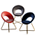 Chic Accent Chair: Duhome Velvet Padded 3D model small image 4