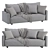 Gimmarp 3-Seater Sofa: Space-Saving Comfort 3D model small image 3