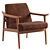 Modern Leather Show Wood Chair 3D model small image 1