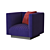 Elegant Tufted Chair 3D model small image 1