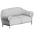 Modern Fender 2 Seater Sofa 3D model small image 4