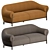 Modern Fender 3-Seater Sofa 3D model small image 2