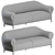 Modern Fender 3-Seater Sofa 3D model small image 3