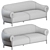 Modern Fender 3-Seater Sofa 3D model small image 4