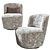 Sophisticated Swivel Chair in Bouclé 3D model small image 4