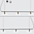 Sleek Linear Ceiling Chandelier 3D model small image 1
