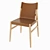 Elegant Wooden Leather Saddle Chair 3D model small image 3
