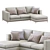 Sleek Modern Leather Sofa 3D model small image 2