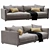 Sleek Blanche Katarina 2-Seater Sofa 3D model small image 2