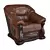 Elegant Lord Brown Armchair 3D model small image 1