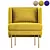 Modern Bloke Lounge Chair 3D model small image 2