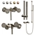 Stylish Wall-Mounted Bath/Shower Mixer 3D model small image 1