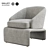 Elegant Minotti Halley Armchair 3D model small image 5