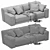 Blanche Tutto: Modern 2-Seater Sofa 3D model small image 4