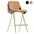 Isla Leather Semi Barstool 3D model small image 1