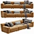 Modern Blanche Tutto 3-Seater Sofa 3D model small image 1