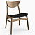 Modern Slat Back Side Chair 3D model small image 1