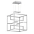 Modern Black/ Gold 4-Light Pendant 3D model small image 2