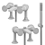 Stella Titian Deck Mount Bath/Shower Mixer 3D model small image 4