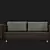 Sleek Leather Sofa 3D model small image 3