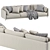 Krisby 3 Seat Modern Sofa 3D model small image 4