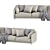 Krisby 3 Seat Modern Sofa 3D model small image 6