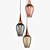 Retro Light Cluster Pendant - Exquisite Glass and Metal Lighting 3D model small image 4