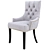 Elegance in Black: Velvet Chair with Black Legs 3D model small image 1