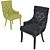 Elegance in Black: Velvet Chair with Black Legs 3D model small image 7