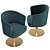 Revy Velvet Office Chair 3D model small image 7