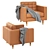 Cozy Three-Color Armchair by IKEA 3D model small image 4
