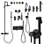 Paffoni Light Set 2 | Adjustable Shower Hose 3D model small image 1