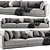 Elegant Blanche Katarina 3-Seater Sofa 3D model small image 1