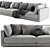 Elegant Blanche Katarina 3-Seater Sofa 3D model small image 2