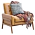 Modern Leather Henley Chair 3D model small image 1