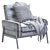 Modern Leather Henley Chair 3D model small image 4