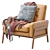 Modern Leather Henley Chair 3D model small image 6