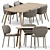 Strada Armchair & Side Chair + Fynn Dining Outdoor Table 3D model small image 1