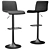 Modern Grey Adjustable Bar Stools 3D model small image 2